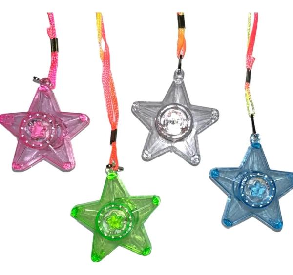 50 Collar Luz Led Dije Estrella Luminoso Fiesta Batucada