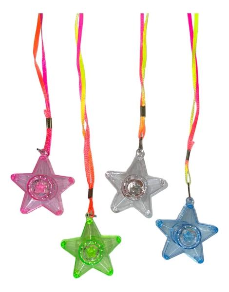50 Collar Luz Led Dije Estrella Luminoso Fiesta Batucada