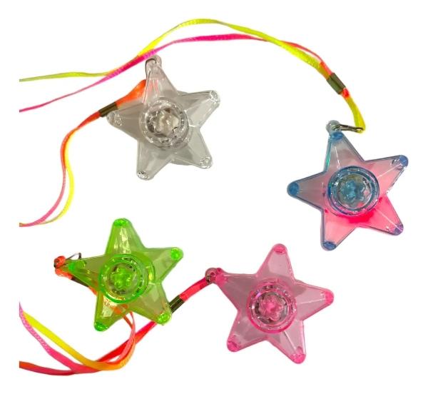 50 Collar Luz Led Dije Estrella Luminoso Fiesta Batucada