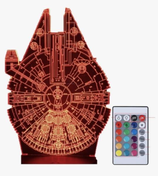 Lámpara Led 3d Halcón Milenario Star Wars