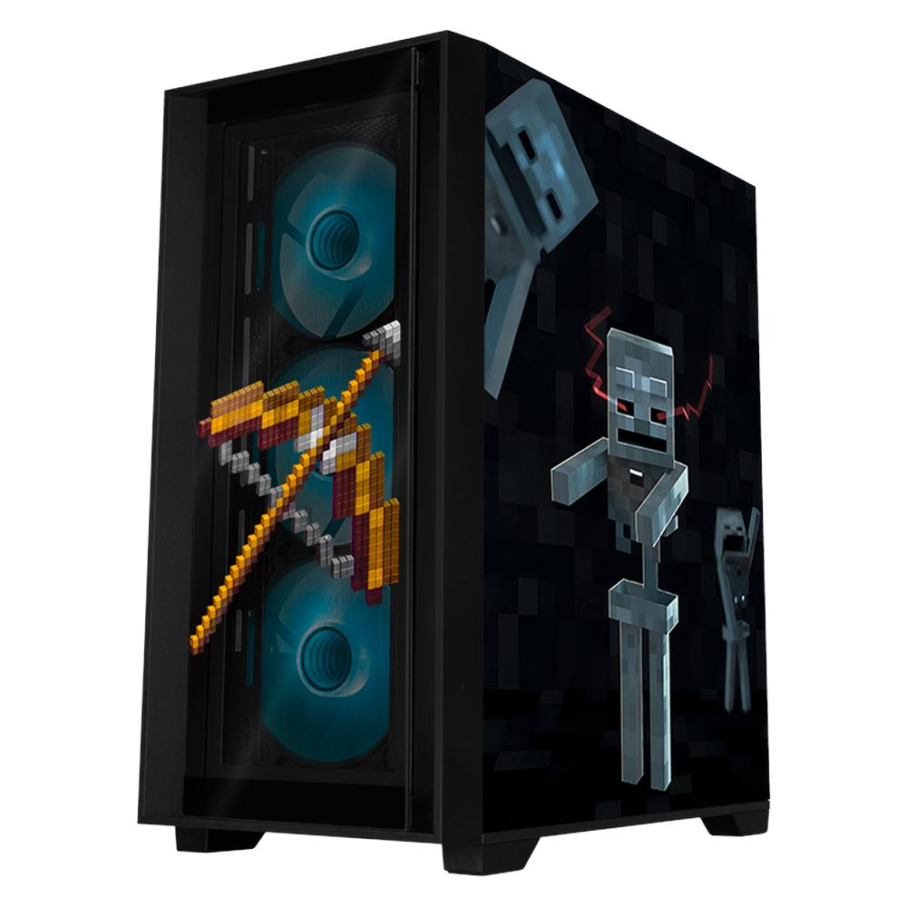 Gabinete XTREME PC GAMING Minecraft Skeleton Edition Mini Torre 4 Fan ...