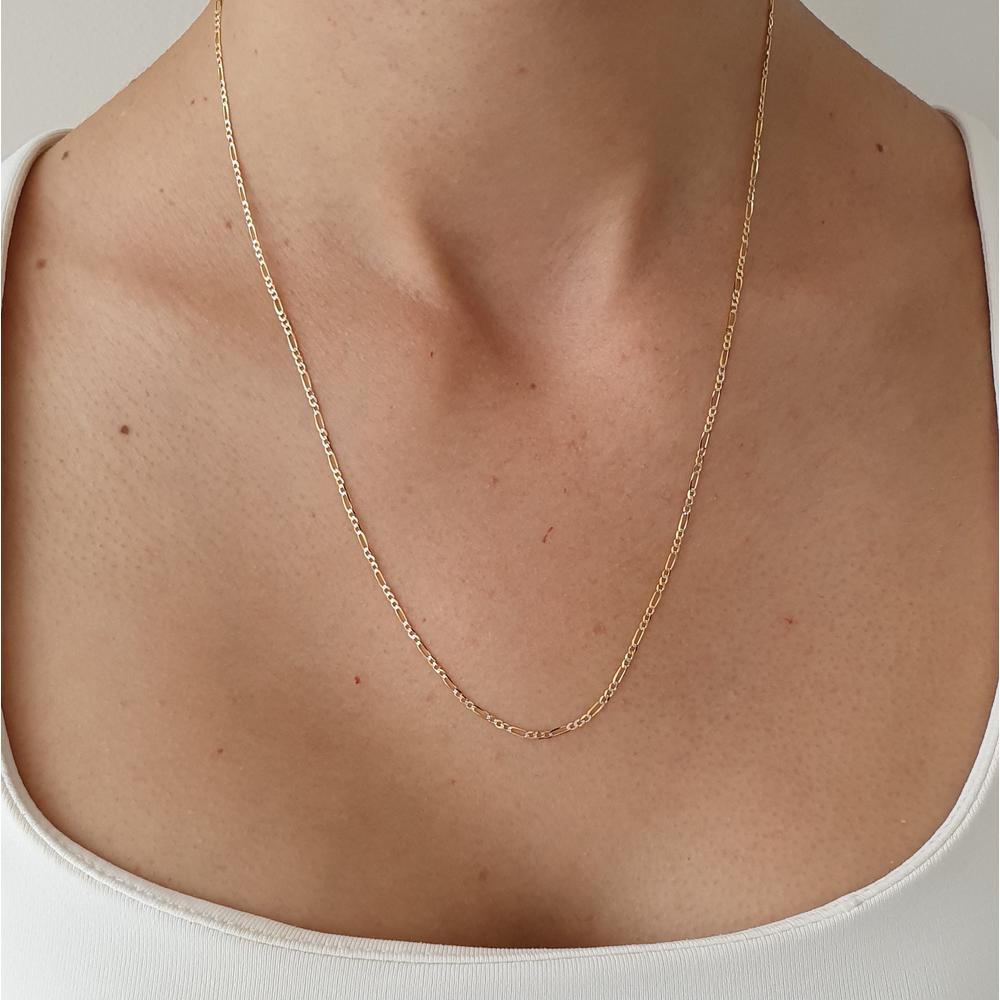 Cadena Estilo Cartier Diamantada Oro Italiano Sólido 10k 55 cm