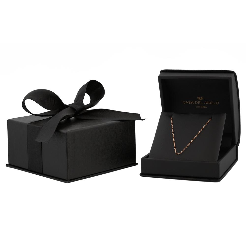 Cadena Rolo Oro Rosa Italiano Sólido 14k 45 Cm