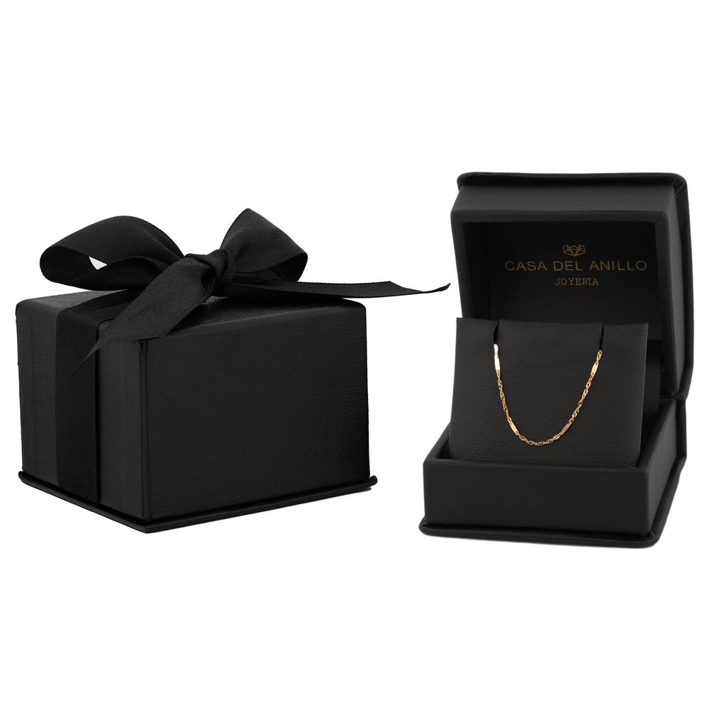 Cadena Estilo Singapur Oro Italiano Sólido 14k 45 cm