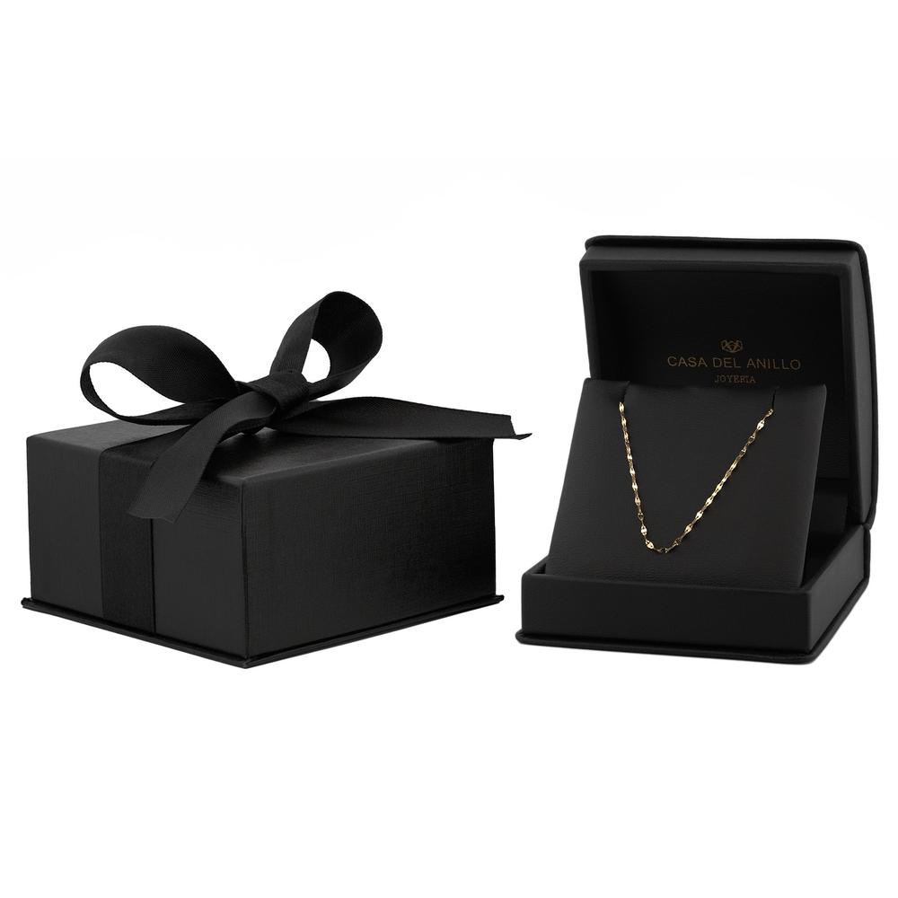 Cadena Plaquita En Oro Sólido 10K 40 cm