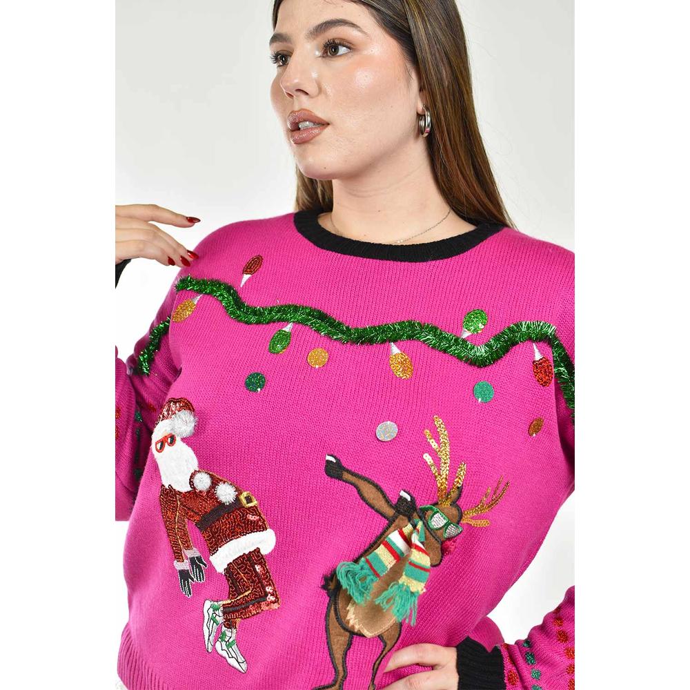 Sueter navideño divertido Roman Fashion /Tallas Extras, ABW030 (Fiusha)