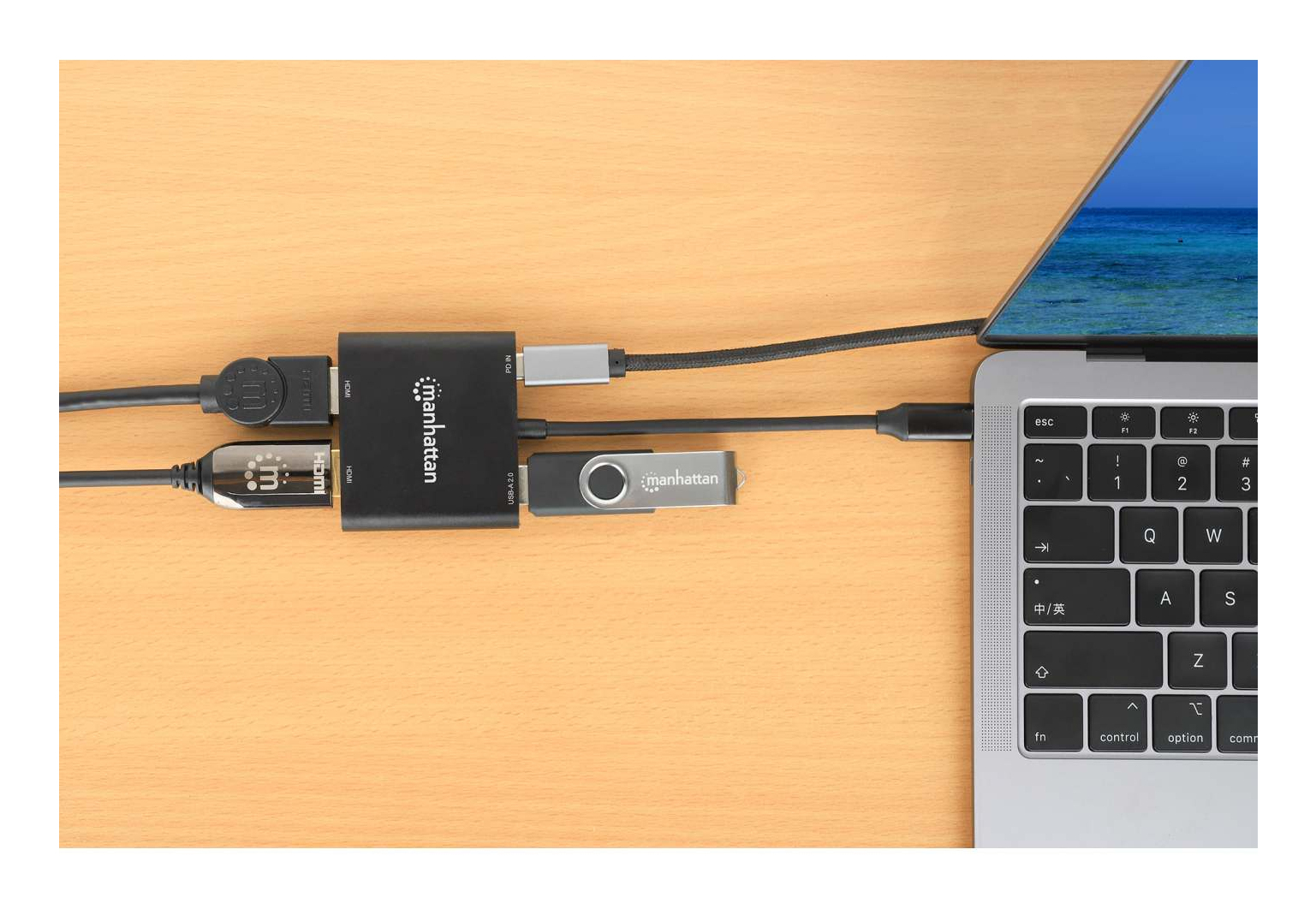 Manhattan Convertidor USB-C Manhattan a HDMI 2 puertos 4K - MST