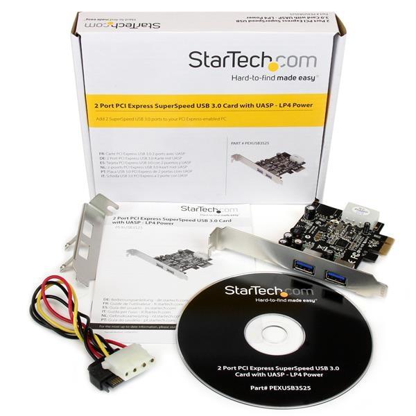 StarTech.com TARJETA PCI EXPRESS 2 PUERTOS CON USB 3.0 FUENTE MOLEX UASP