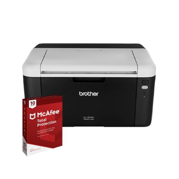 KIT IMPRESORA BROTHER HL1212 W LASER + ANTIVIRUS MCAFFE DIGITAL (10 DISPOSITIVOS)