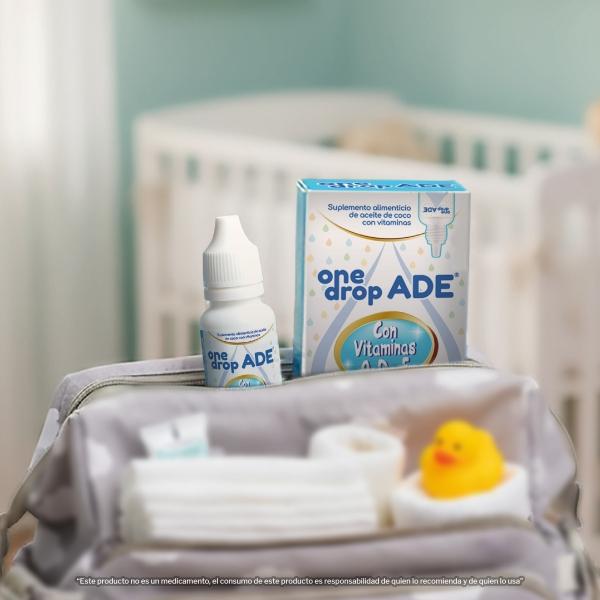Vitamina ONEDROP ADE | Frasco de 3 ML 114 Gotas | Vitamina A, D3 y E | Multivitamínico | Sin Azúcar | Sin Sabor