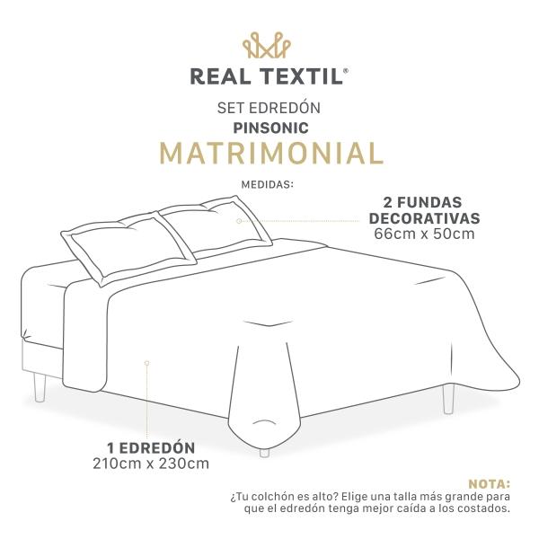 Edredón Ligero Matrimonial Doble Vista con Fundas Azul Marino - Gris Oscuro REAL TEXTIL.