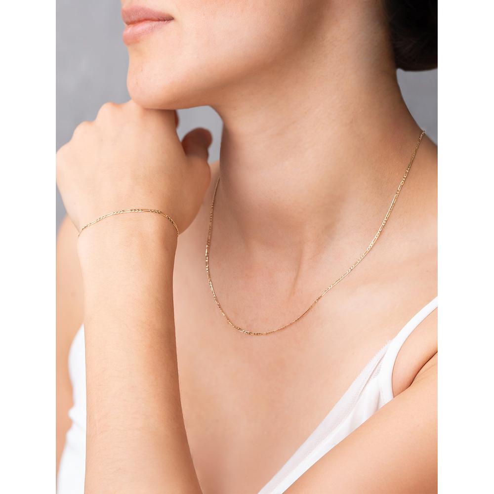 Hermoso Pulso Figaro 2 mm Oro Sólido 10k