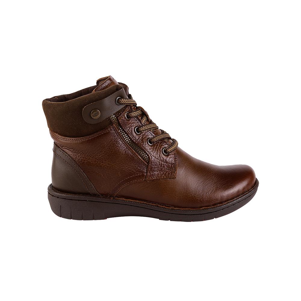Botin Mujer Casual Café Piel Lobo Solo 01904306