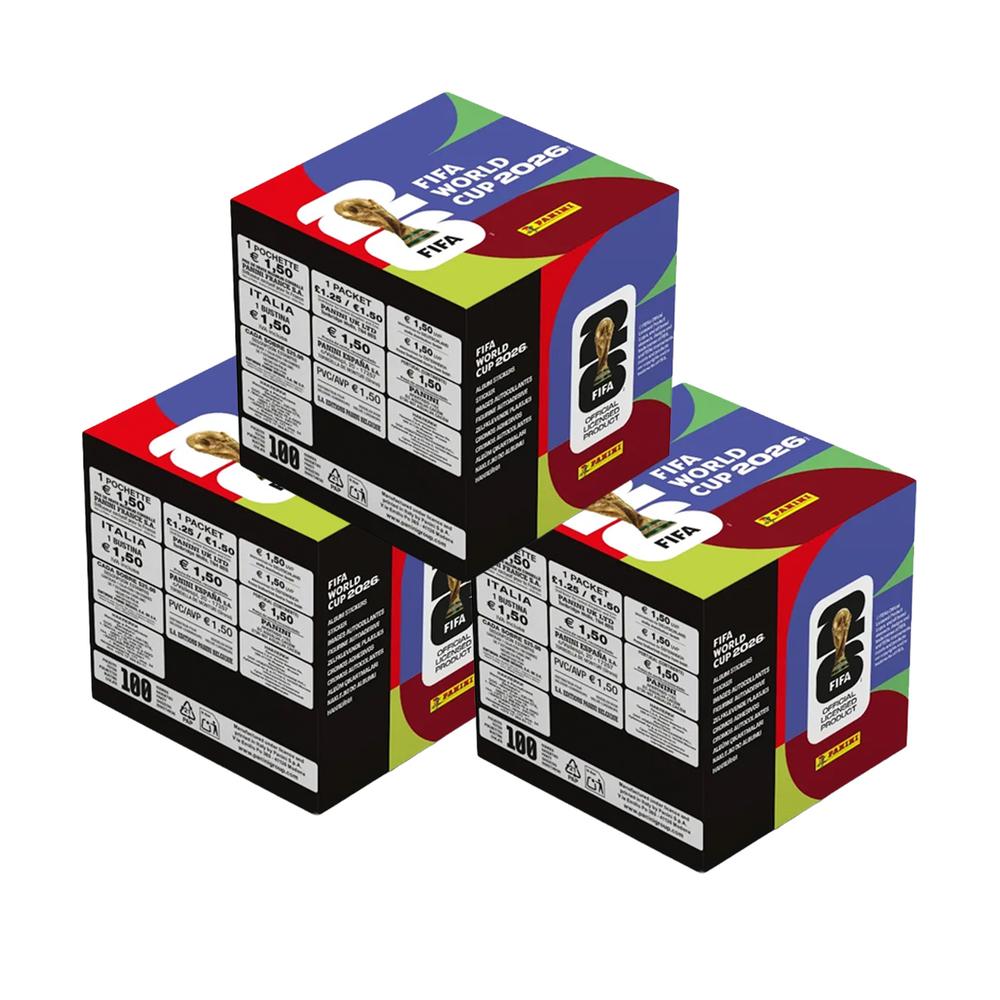 3 Cajas de 100 Sobres Panini Copa Mundial de la FIFA 2026