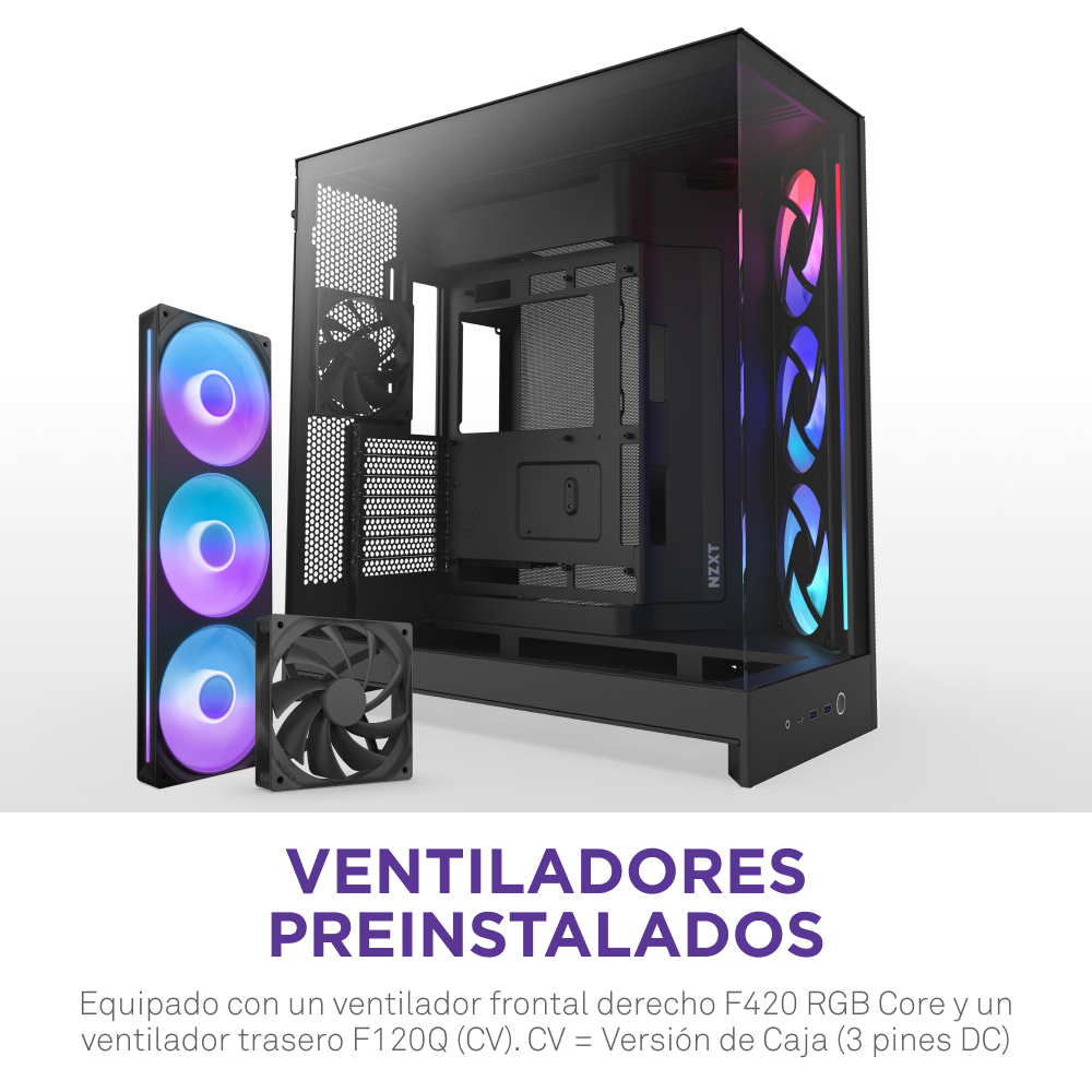 Gabinete NZXT H9 Flow RGB ATX Midi Tower Negro CM-H92FB-R1