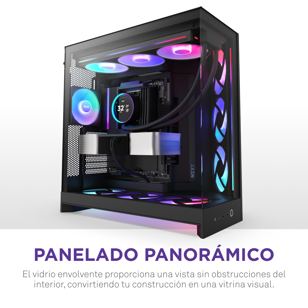 Gabinete NZXT H9 Flow RGB ATX Midi Tower Negro CM-H92FB-R1