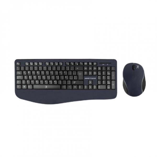 Kit Teclado y Mouse Inalámbrico Perfect Choice Ergonómico Negro PC-201236