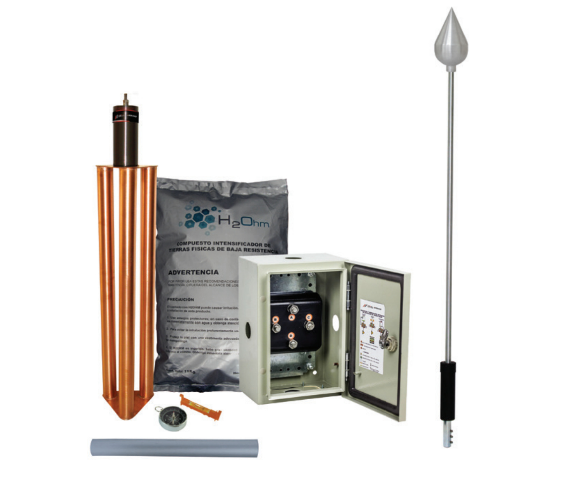 Kit Pararrayos Total Ground KDA-01-ALU Punta Aluminio Protección 160 m