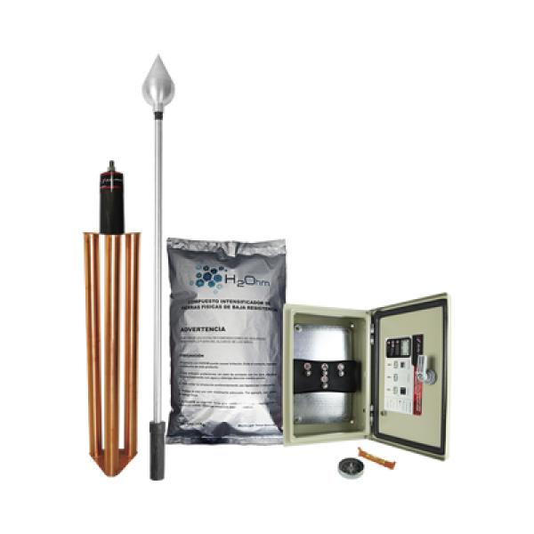 Kit Pararrayos Total Ground KDA-01-ALU Punta Aluminio Protección 160 m