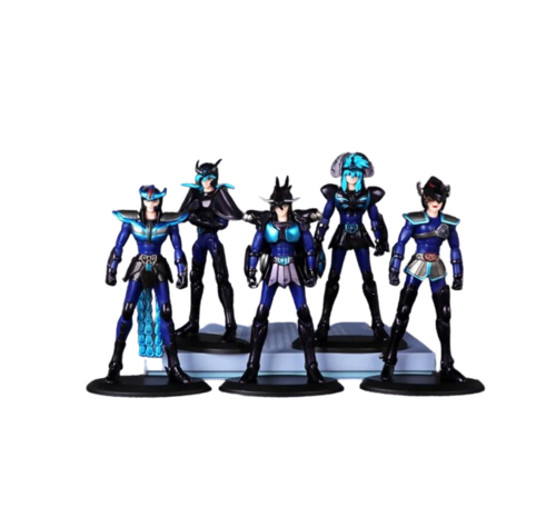 Paquete 5 Figuras Caballeros Del Zodiaco Armadura Negra