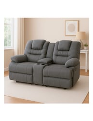 reclinable-doble-ferrata-con-consola-y-portavasos-gris