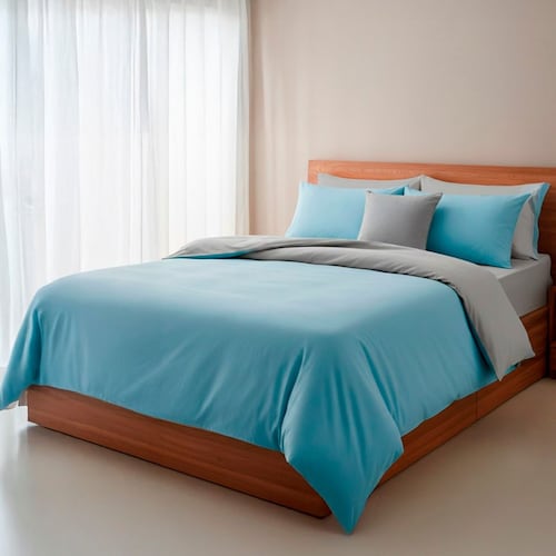 Azul Set Almohada Atlas+ Colchoneta 5 Zonas+ Set de Cama Matrimonial Azul+ ...