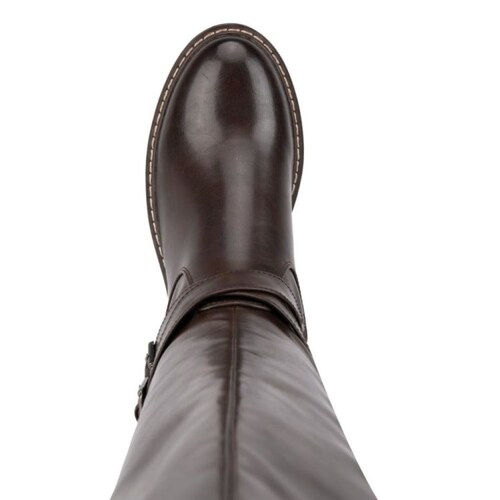 Bota de mujer, alta, con doble hebilla, suela antiderrapante y acabado ...