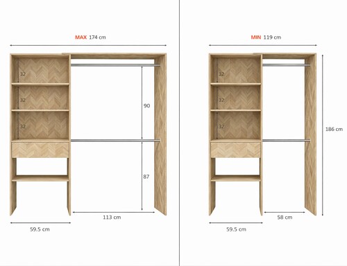Closet ajustable 174 a 119 ESP
