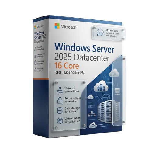 Server 2025 Datacenter 16 Core Retail Licencia 2 PC