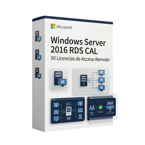 Windows Server 2016 RDS CAL 50 Licencias de Acceso Remoto