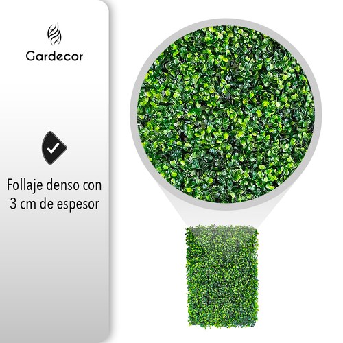 MURO VERDE FOLLAJE ARTIFICIAL 10 PZAS DE 60X40 CM