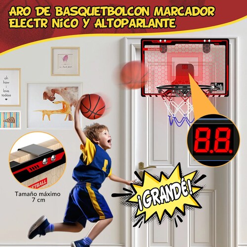 Mini Canasta De Baloncesto Para Niños – Juego Completo Con Aro, Red, 3 Pelotas Y Bomba, Para Interior O Exterior
