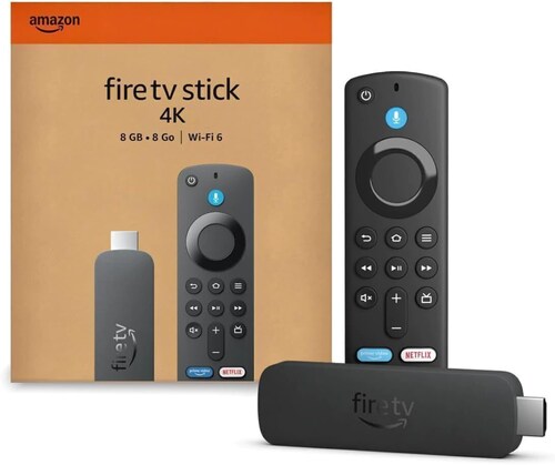AMAZON FIRE TV STICK 4K WIFI 6 DISPOSITIVO DE TRANSMISION NEGRO