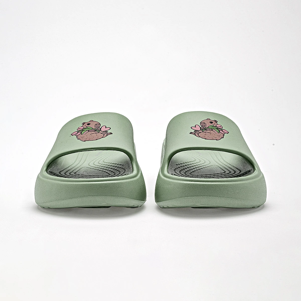 Elega Sandalia Impermeable Verde Para Mujer Cod.140394