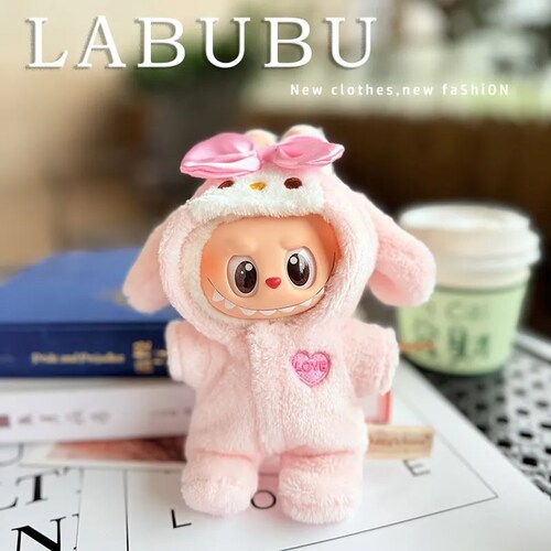 Ropa para muñecas y muñecos de algodón de 20 cm, vestido rosa azul y bolso arcoíris para muñeco de peluche - México